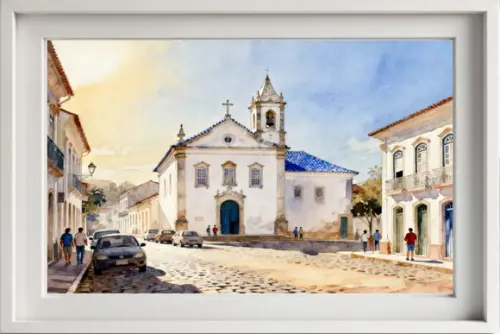 Kit 2 Quadros Aquarela Cidades Históricas - Frete Único 5-6