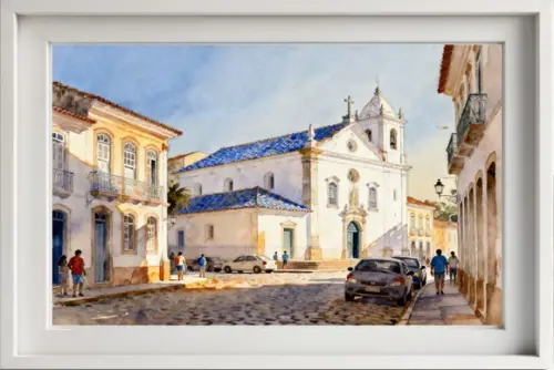 Kit 2 Quadros Aquarela Cidades Históricas - Frete Único 7-8
