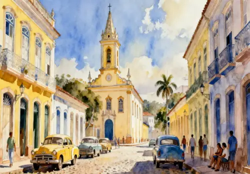 Kit 2 Quadros Aquarela Cidades Históricas- Frete Único 15-16