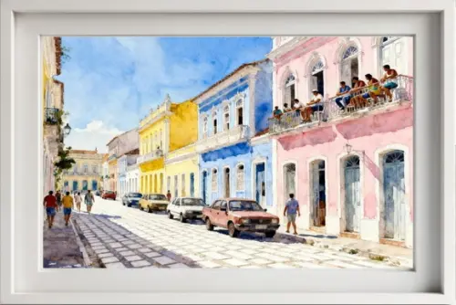 Kit 2 Quadros Aquarela Olinda Pe - Frete Único 1-2