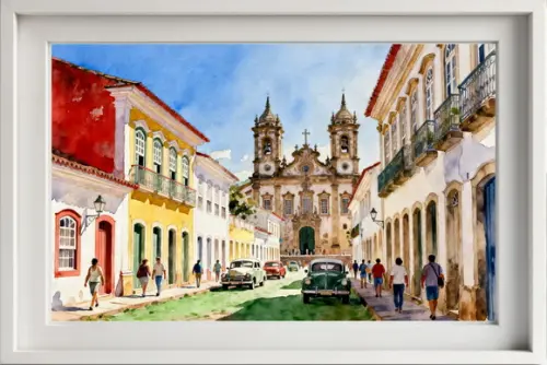Kit 2 Quadros Aquarela Cidades Históricas- Frete Único 27-28