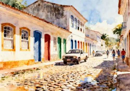 Kit 2 Quadros Aquarela Parati Rj - Frete Único 1-2