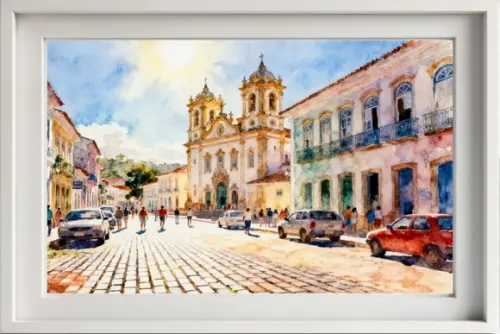 Kit 2 Quadros Aquarela S J D Rei Mg - Frete Único 1-2