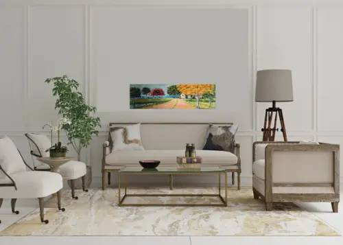 Quadro em Óleo Sobre Tela ? Paisagem Natural Pintada à Mão