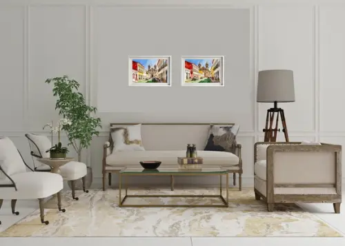 Quadro Paisagem Cidade Histórica Aquarela - Decoração 28