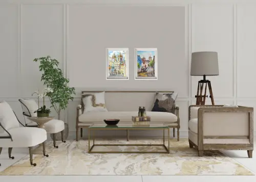 Quadro Paisagem de Ouro Preto Mg Aquarela - Decoração 02