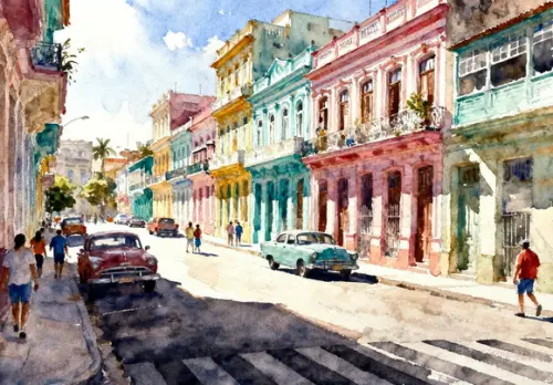 Quadro Paisagem de Olinda Pe Aquarela - Decoração Ol04