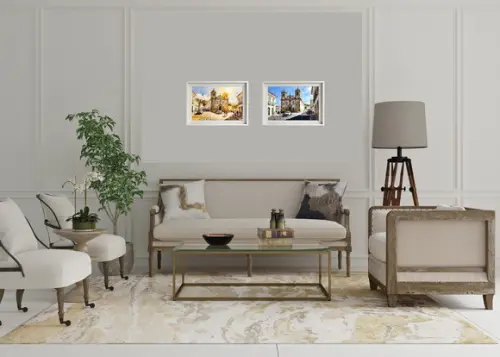 Quadro Paisagem de Ouro Preto Mg Aquarela - Decoração Op01