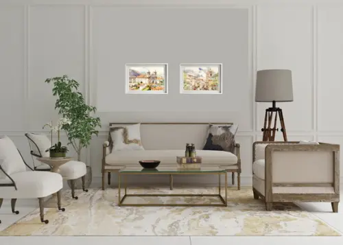 Quadro Paisagem de Ouro Preto Mg Aquarela - Decoração 03