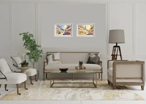 Quadro Paisagem de Ouro Preto Mg Aquarela - Decoração Op06