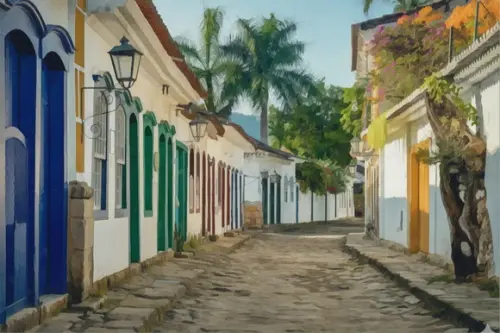 Quadro Paisagem de Parati Rj Aquarela - Decoração 01
