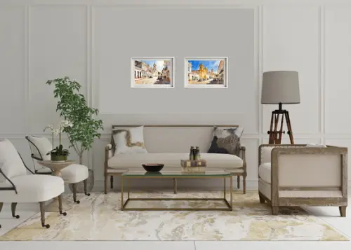 Quadro Paisagem de S J D Rei Mg Aquarela - Decoração Sr03