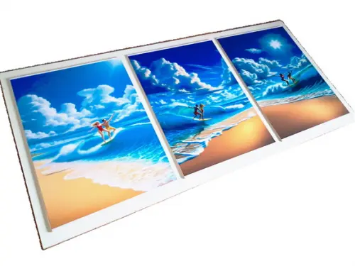 Trio Quadros Decorativos Praia e Surf Paisagem Sol 20x28cm