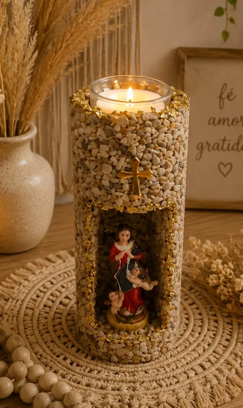 Vela Oratório com refil Nossa Senhora Desatadora dos Nós - Cópia