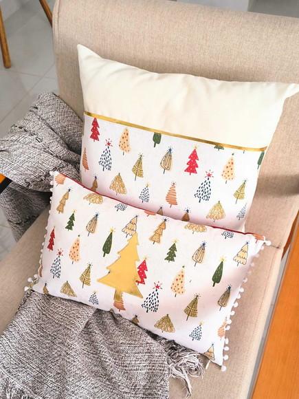 Capa de Almofada Natal Árvores 25x40cm