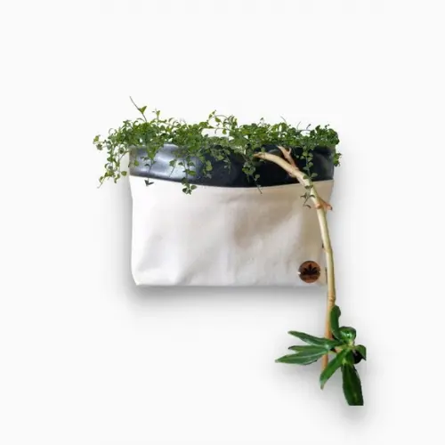 Cachepô Borda Couro- Vaso Cuia
