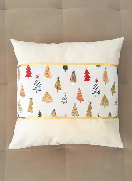 Capa de Almofada Natal Árvores 40x40cm