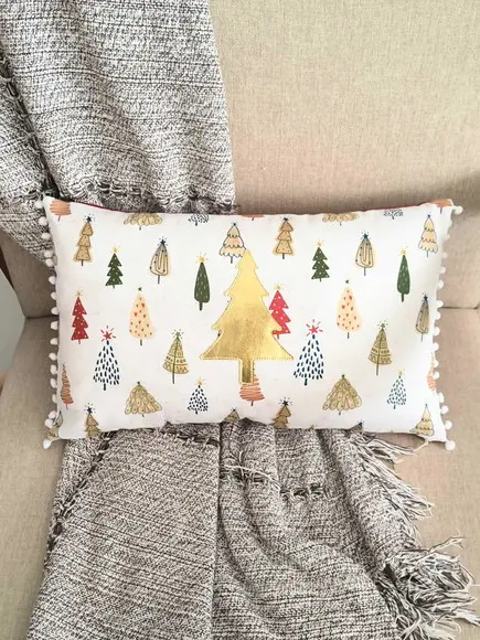 Capa de Almofada Natal Árvores 25x40cm