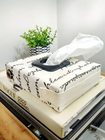 Porta Caixa de Lenços de Papel Manuscrito