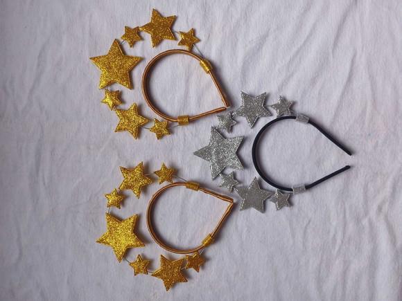 1 Tiara Personalizada Estrela + 8 Apliques Estrelas