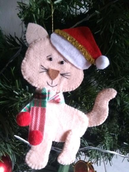10 Pingentes para Árvore Natal Gatinho(pode Mudar a Cor)