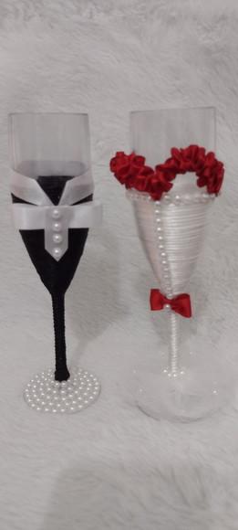 2 Taças Personalizadas Casamento (ppde Mudar a Cor)