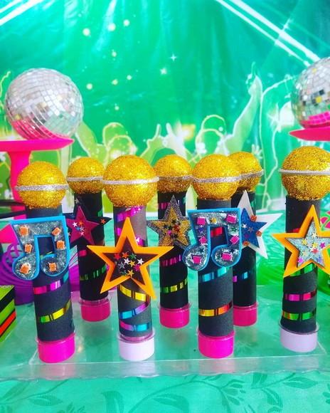 20 Tubetes Microfone Balada Neon