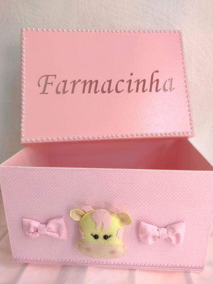 Farmacinha mdf Preenchido com Pérolas, Faço Qualquer Tema
