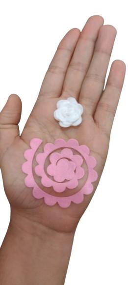Florzinhas de Feltro Aspiral 6cm (11 Flores )