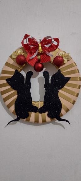 Guirlanda Pet Tema Natal 2 Gatos