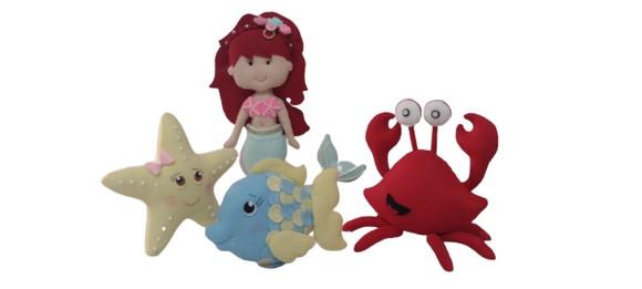 Kit Fundo do Mar com 4 Peças