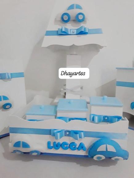 Kit Higiene Carrinhos Azul Claro (faço Qualquer Cor)