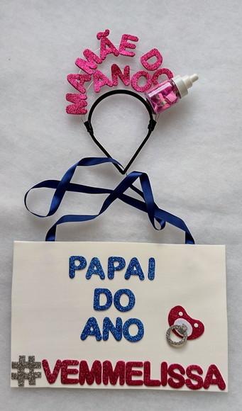 Plaquinha e Tiara para Chá de Fraldas
