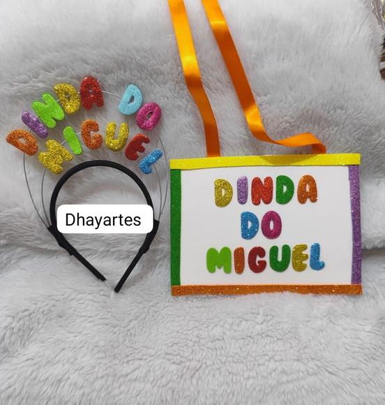 Tiara+plaquinha Personalizada com Frases para Festas