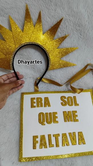 Tiara+plaquinha Personalizada com Frases para Festas