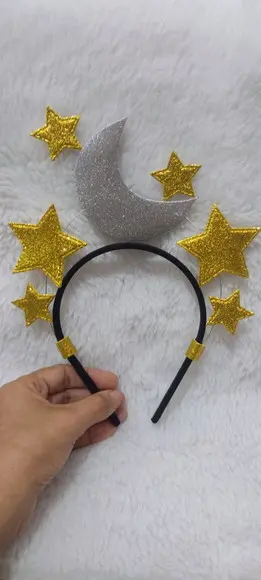 1 Tiara Estrelas e Lua (pode Mudar a Cor)