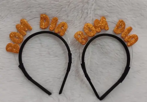 1 Tiara Personalizada Bom Dia (faço Qualquer Frase)