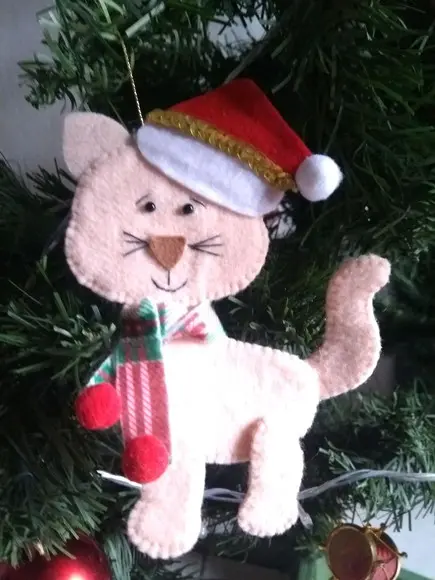 10 Pingentes para Árvore Natal Gatinho(pode Mudar a Cor)