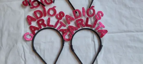 10 Tiarapersonalizada Bloquinho/festas (faço Qualquer Frase)