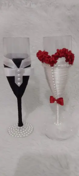 2 Taças Personalizadas Casamento (ppde Mudar a Cor)