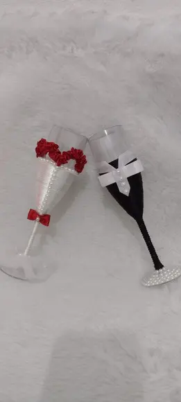 2 Taças Personalizadas Casamento (ppde Mudar a Cor)