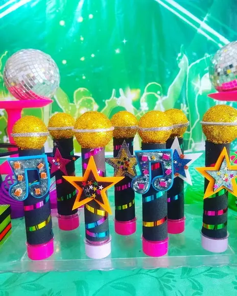 20 Tubetes Microfone Balada Neon