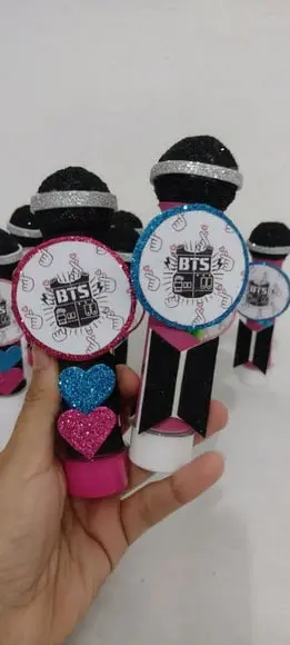 20 Tubetes Microfone Personalizados Bts