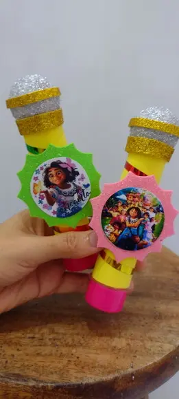 20 Tubetes Microfone Tema Encanto