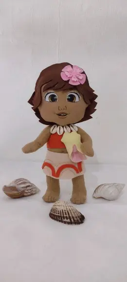 BONECA MOANA BABY PERSONALIZADA EM FELTRO