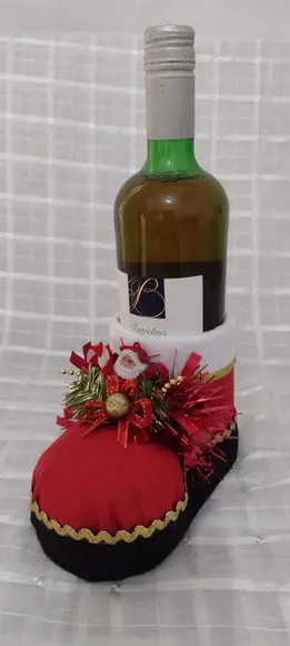 Bota Natalina Porta Garrafa ou Doces