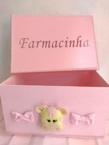 Farmacinha mdf Preenchido com Pérolas, Faço Qualquer Tema
