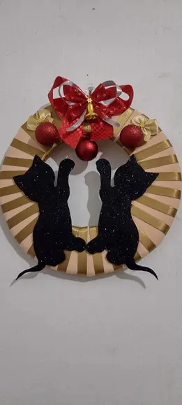 Guirlanda Pet Tema Natal 2 Gatos