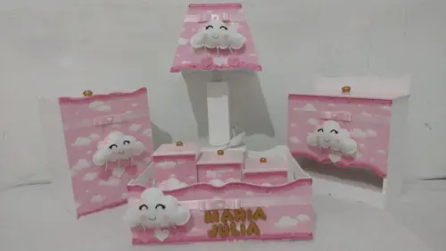 Kit Higiene mdf Chuva de Amor