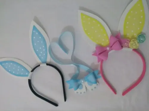 Kit menina e menino tiara páscoa